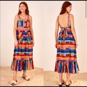 Farm Rio Soleil Embroidered Maxi Dress